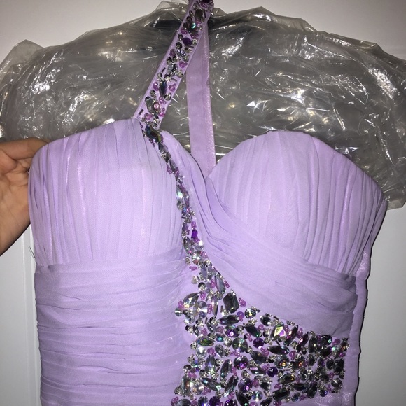 LILAC BEJEWELED PROM DRESS - Picture 2 of 6